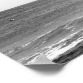 黒と白の茶色のペリ飛んでいるカンの海 ポスター (角)