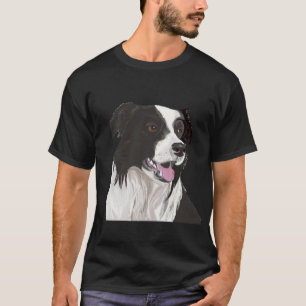 黒と白の茶色の目のコリー Tシャツ