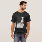 黒と白の茶色の目のコリー Tシャツ (正面フル)