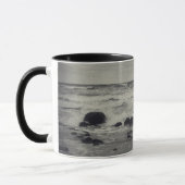 黒と白の荒れた海 マグカップ (左)