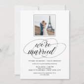 黒と白の華麗なスクリプト写真 | 私たちは結婚しました 招待状 (正面)