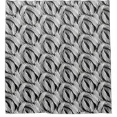 黒と白の落ちる羽 シャワーカーテン (正面)