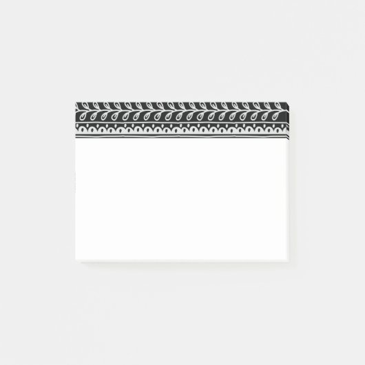 黒と白の落書き模様の列 ポストイット (正面)
