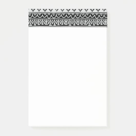 黒と白の落書き模様の列 ポストイット (正面)