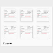 黒と白の薬用トマトラベル スクエアシール (シート)