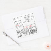 黒と白の薬用トマトラベル スクエアシール (封筒)