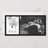 黒と白の蘭ありがとうフォトカード サンキューカード (正面)