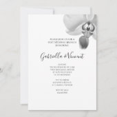 黒と白の蘭のポスト結婚のブランチ 招待状 (正面)