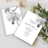 黒と白の蘭のポスト結婚のブランチ 招待状