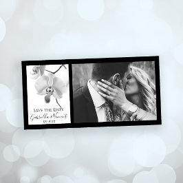 黒と白の蘭の結婚式の日付を保存 セーブザデート