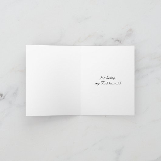 黒と白の蘭の花嫁のメイドありがとう サンキューカード (内部)