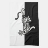 黒と白の虎 キッチンタオル (縦)