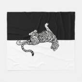 黒と白の虎 フリースブランケット (正面(横))