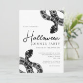 黒と白の蛇のハロウィンディナーパーティー 招待状 (スタンド正面)