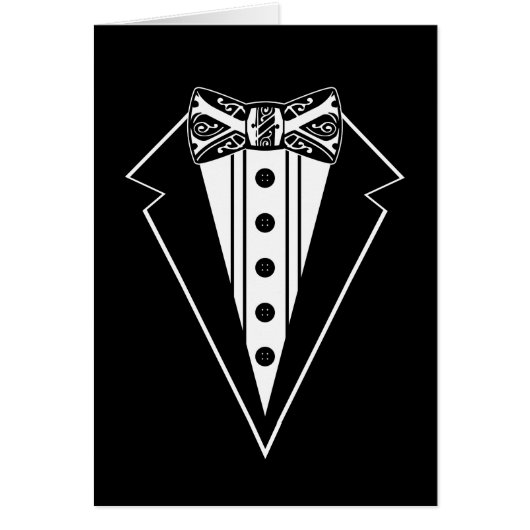 黒と白の蝶ネクタイとタックス (正面)