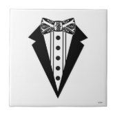 黒と白の蝶ネクタイとタックス タイル (正面)