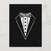黒と白の蝶ネクタイ付きタキシード ポストカード (正面)