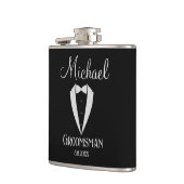 黒と白の蝶ネクタイ付きタキシード 副 groom フラスク (左)