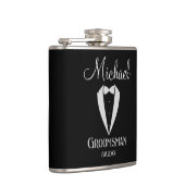 黒と白の蝶ネクタイ付きタキシード 副 groom フラスク (右)