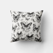 黒と白の蝶模様 クッション (裏面)