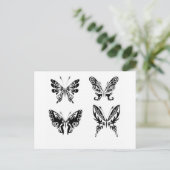 黒と白の蝶 ポストカード (スタンド正面)