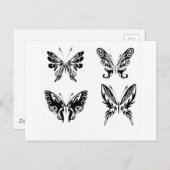 黒と白の蝶 ポストカード (正面/裏面)