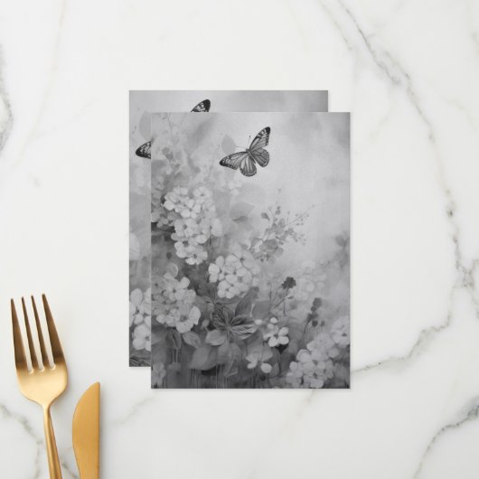 黒と白の蝶 メニュー (正面/裏面インサイチュ)