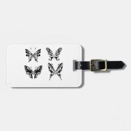 黒と白の蝶 ラゲッジタグ