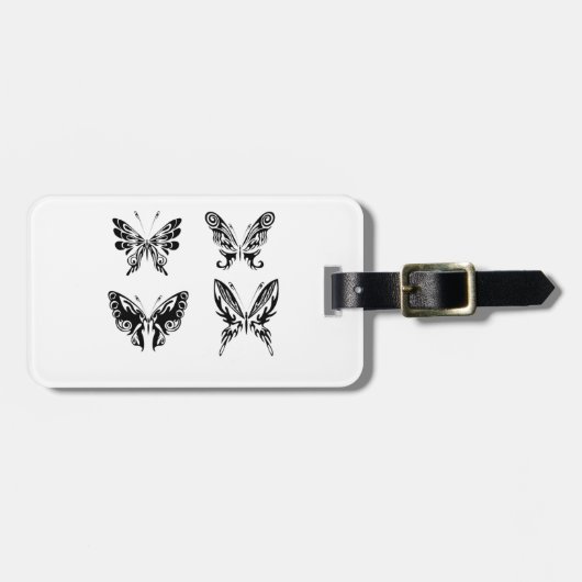 黒と白の蝶 ラゲッジタグ (正面横)
