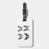 黒と白の蝶 ラゲッジタグ (正面縦)
