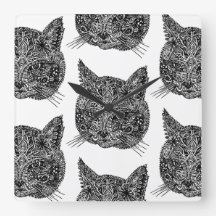 黒と白の装飾的な猫の肖像