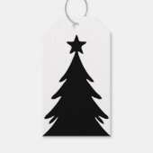 黒と白の裏表使えるらくがきクリスマスツリー ギフトタグ (正面)