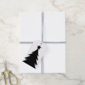 黒と白の裏表使えるらくがきクリスマスツリー ギフトタグ (より糸付き)