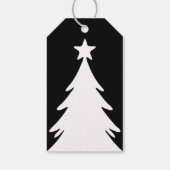 黒と白の裏表使えるらくがきクリスマスツリー ギフトタグ (裏面)