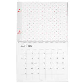 黒と白の複雑なフローラデザイン カレンダー (3月 2026)