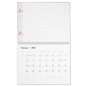 黒と白の複雑なフローラデザイン カレンダー (2月 2026)