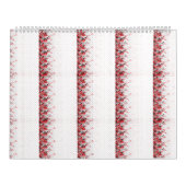 黒と白の複雑なフローラデザイン カレンダー (カバー)