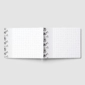 黒と白の複雑なフローラデザイン ゲストブック (全面)