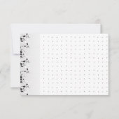 黒と白の複雑なフローラデザイン サンキューカード (正面)