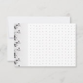 黒と白の複雑なフローラデザイン サンキューカード (裏面)