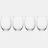 黒と白の複雑なフローラデザイン ステムなしワイングラス (裏面)