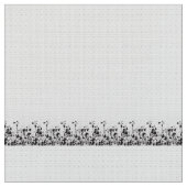 黒と白の複雑なフローラデザイン ファブリック (クローズアップ)