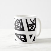 黒と白の角度 コーヒーマグカップ (正面右)