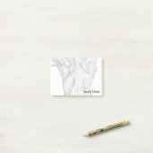 黒と白の解剖学アートの背筋(1890年) ポストイット (デスク上)