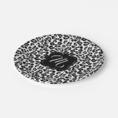 黒と白の豹紋(モノグラカスタムム付) ペーパープレート (アングル)