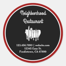 黒と白の赤いのレストラカスタムンのシール
