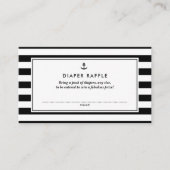 黒と白の赤航海のちゃんシャワーおむつラッフル エンクロージャーカード (正面)