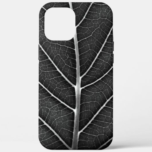 黒と白の輝く葉のクローズアップ Case-Mate iPhoneケース (裏面)