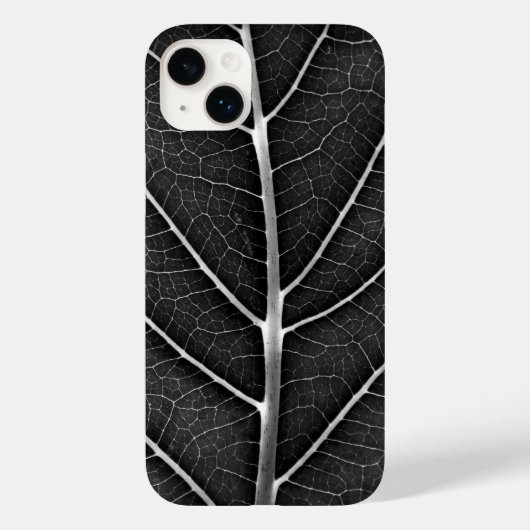 黒と白の輝く葉のクローズアップ Case-Mate iPhoneケース (裏面)