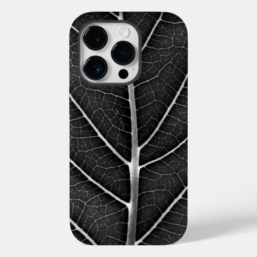 黒と白の輝く葉のクローズアップ Case-Mate iPhoneケース (裏面)